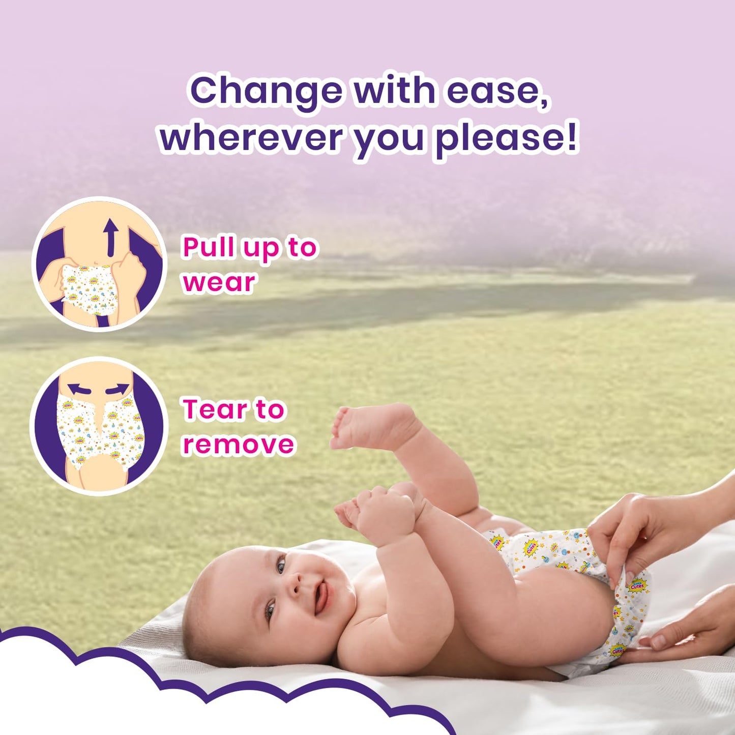 Super Cutes Premium Baby Diapers L Size 30 Count 9-14Kg,Medium34 counts,Small 40counts, XL 24 Counts , Super Soft and Rash Free Diaper Pants with 12 hrs Overnight Leakage Protection