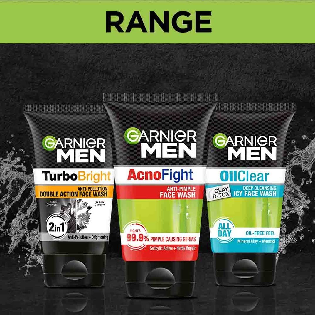 Garnier Men, Anti-Pimple Face Wash, Repairs Skin & Balances Oils, AcnoFight, 100 g