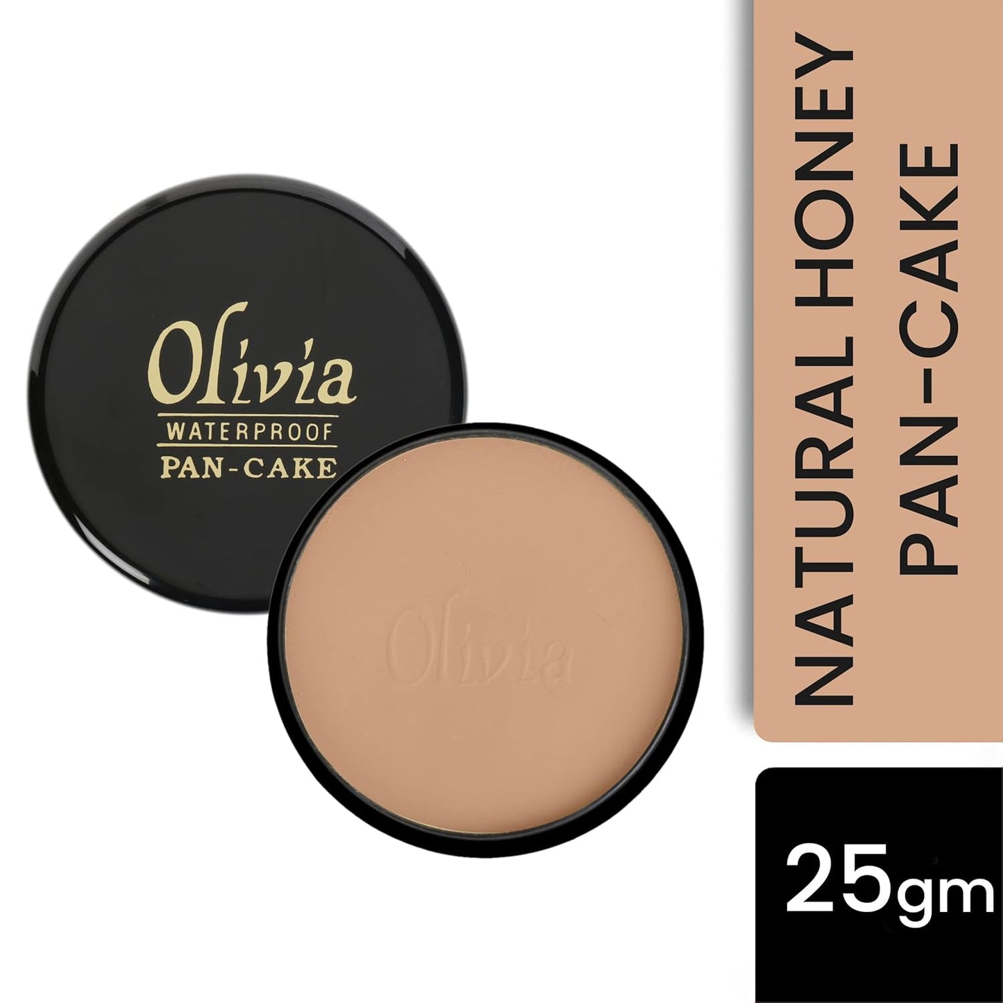 Olivia Waterproof Natural Honey Makeup Cream Concealer Pan Cake, Medium Coverage, For All Skin Types (25G, Shade No.24)