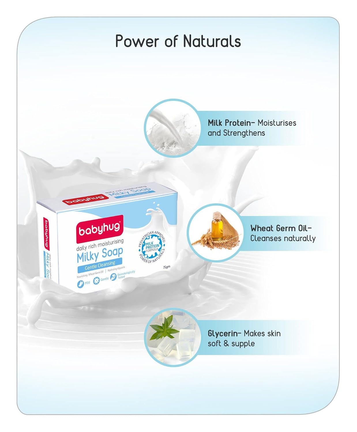 Babyhug Milk Protein Formula Daily Rich Moisturizing Milky Soap -75 gm
