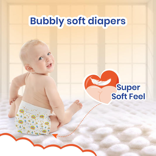 Super Cutes Premium Baby Diapers L Size 30 Count 9-14Kg,Medium34 counts,Small 40counts, XL 24 Counts , Super Soft and Rash Free Diaper Pants with 12 hrs Overnight Leakage Protection