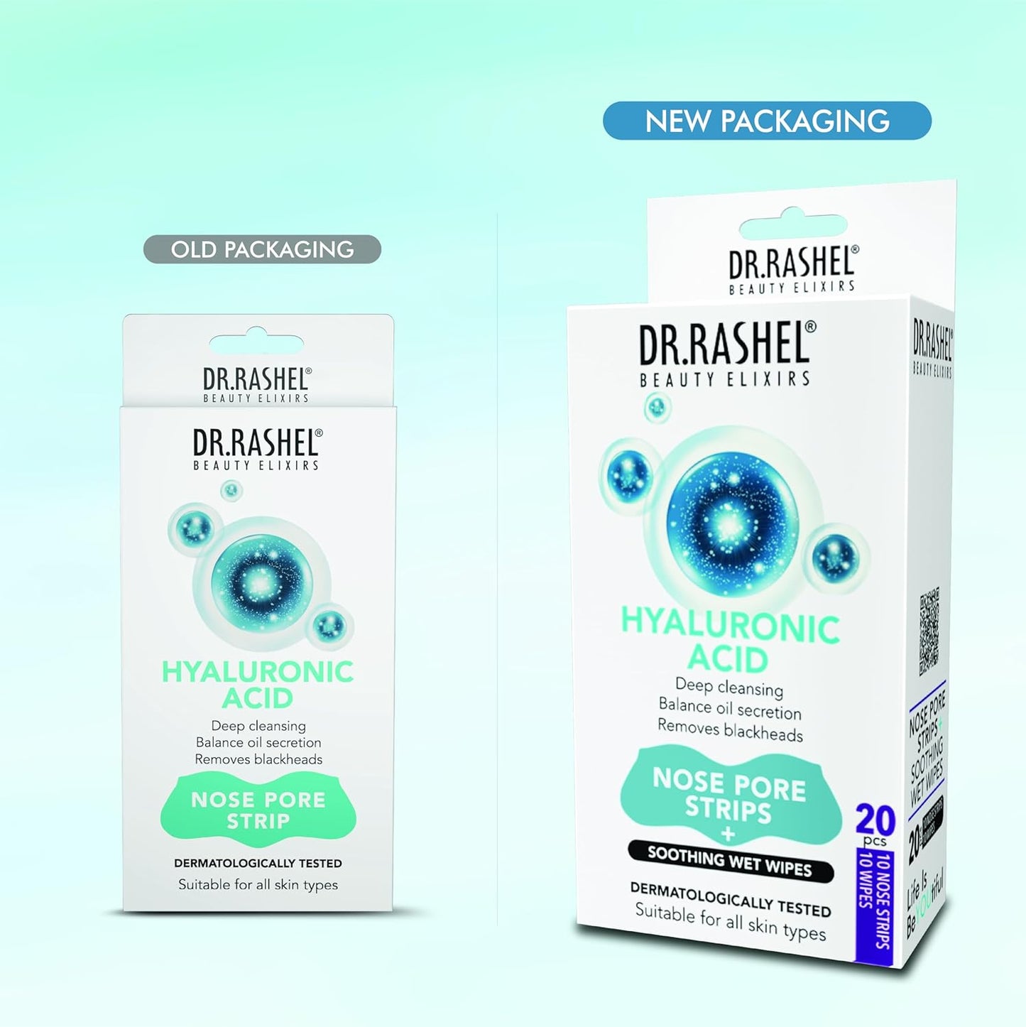 DR.Rashel Hyaluronic Nose Pore Strips For Pore Cleansing | Deep Cleansing For Painless Blackheads Removal | Deep Purifying Strips for Nose | 10 PCS