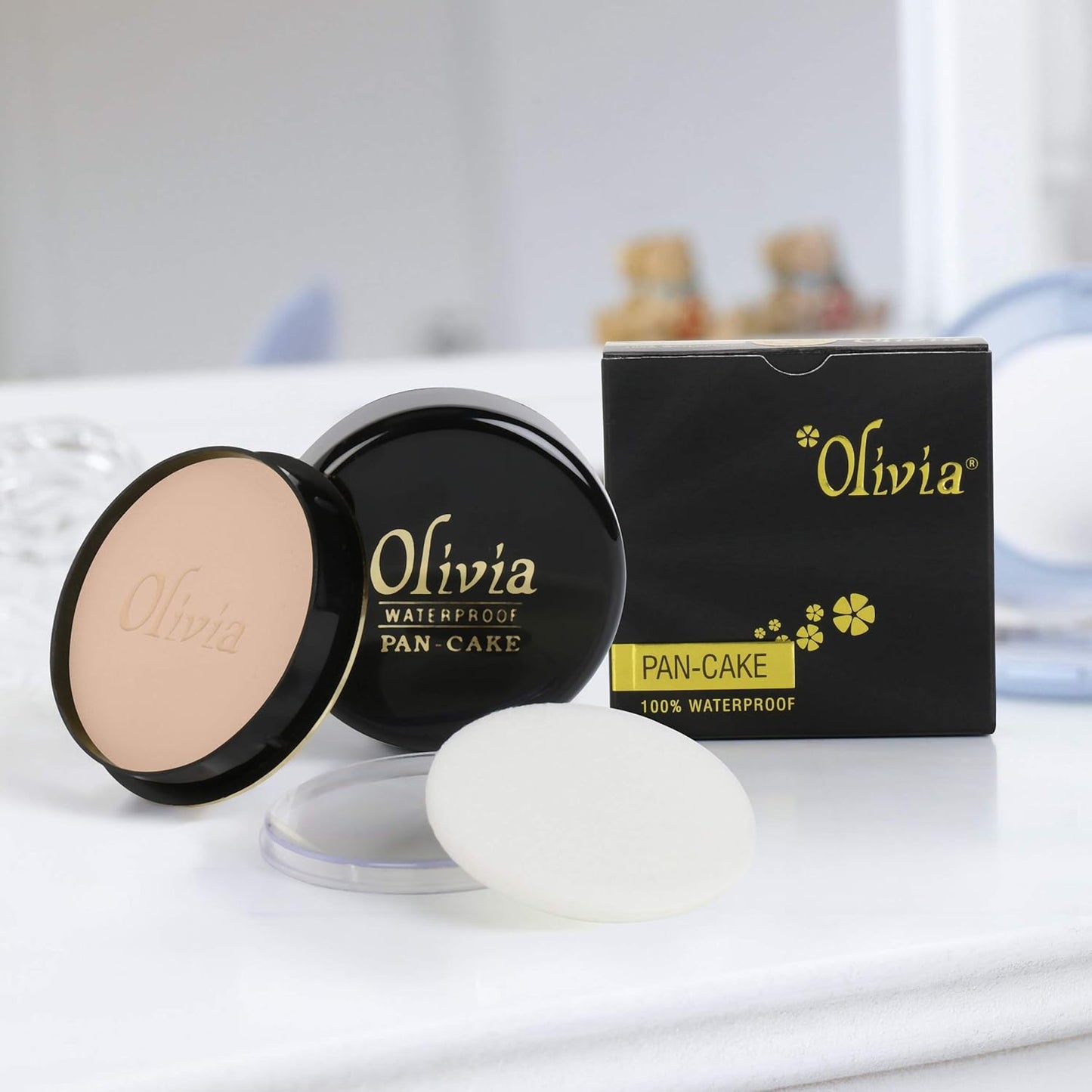 Olivia Waterproof Natural Honey Makeup Cream Concealer Pan Cake, Medium Coverage, For All Skin Types (25G, Shade No.24)