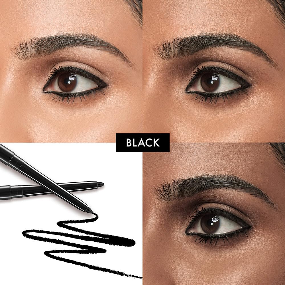 LAKMÉ Eyeconic Black Kajal 0.35 g (Combo Pack of 2) Matte Kohl Liner in a Twist Up Pencil - Waterproof, Smudge Proof & Long Lasting Eye Makeup
