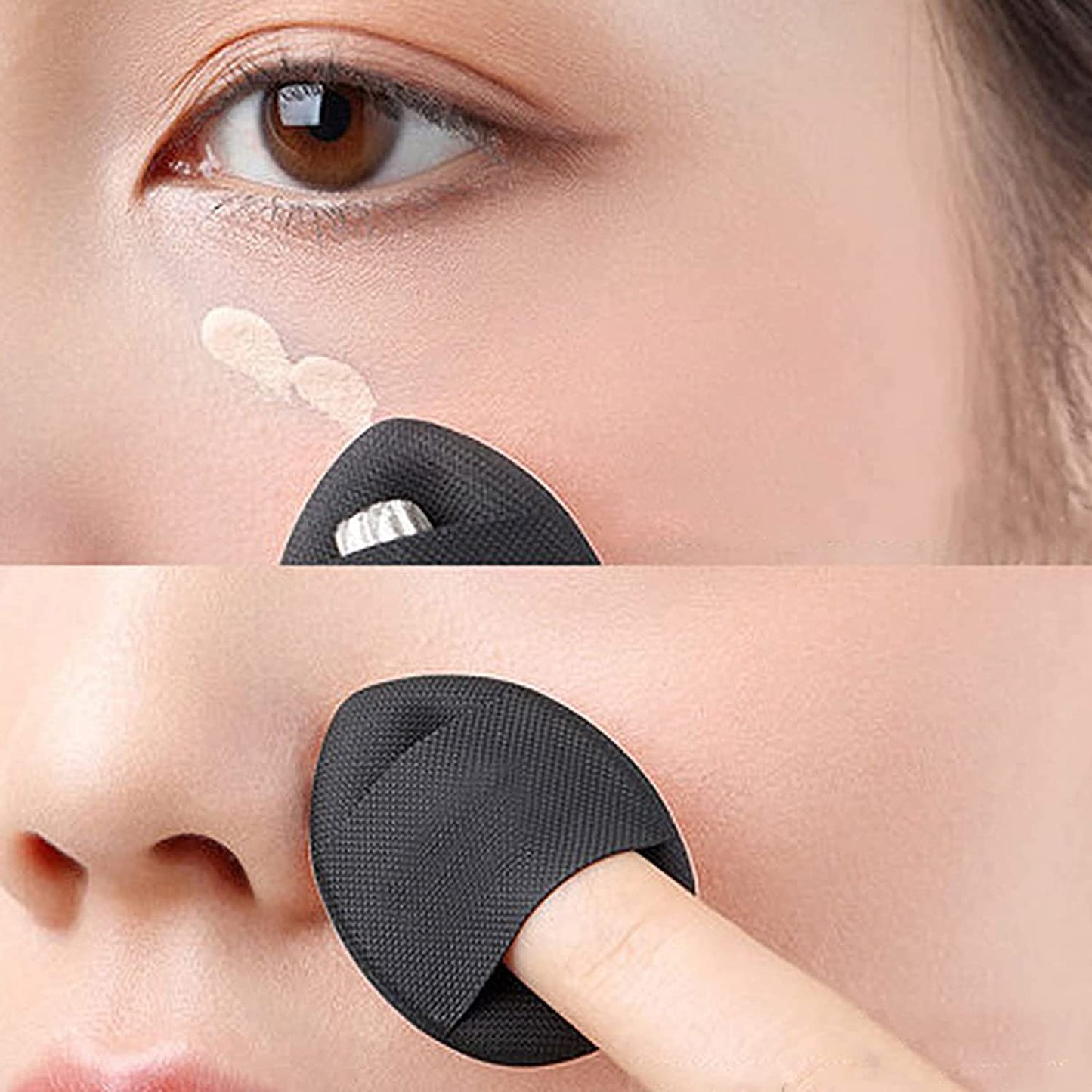 Mini Finger Powder Puff 4 pcs Finger Makeup finger beauty blender Sponges, Mini Soft Cosmetic Finger Puff, Perfect for Foundation, BB Cushion, Cream, Concealer