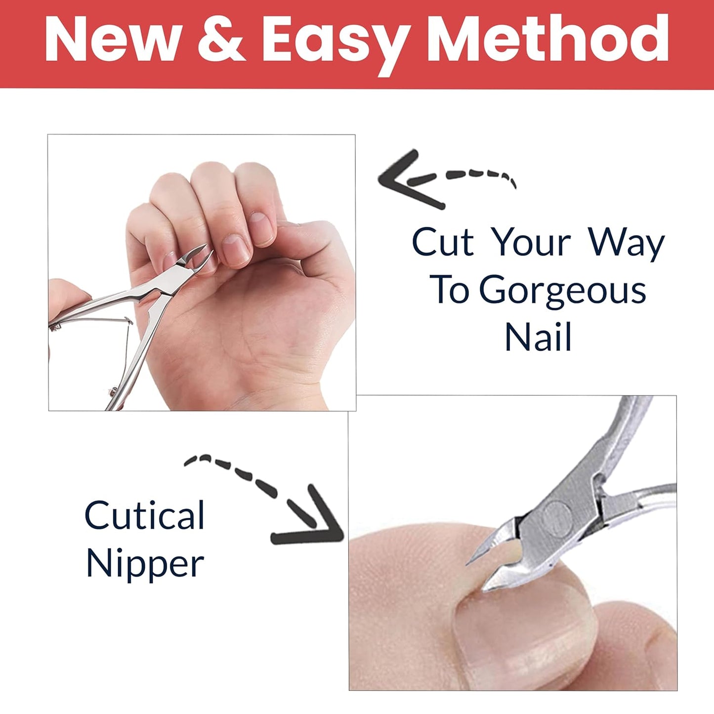(1pc) Nail Cuticle Cutter and Pusher - Dead Skin Remover fork, Nail Cleaner for Women & Men - Cuticle Nipper for Pedicure & Manicure - Cuticle Nails Trimmer
