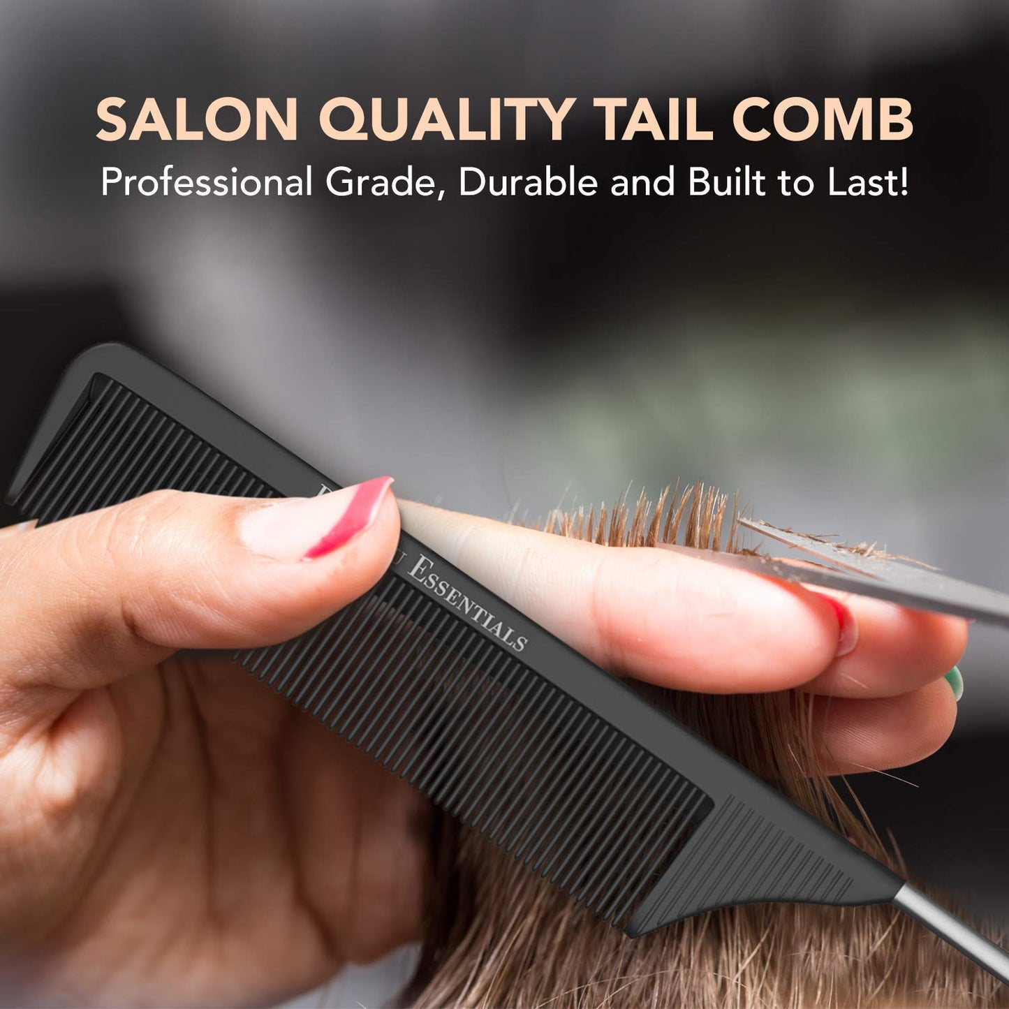 Tony & Guy Professional Hair Tail Comb Salon Cut Comb Styling Stainless Steel Spiked Tool For Beauty,black,M