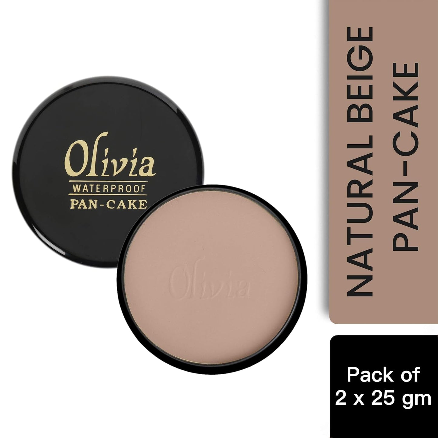Olivia Waterproof Natural Honey Makeup Cream Concealer Pan Cake, Medium Coverage, For All Skin Types (25G, Shade No.24)
