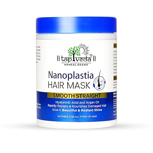 Tapveda Nanoplastia Hair Mask 1000ml | With Hyaluronic Acid & Argan Oil | Deep Repair & Smooth Hair Spa | For Dry, Damaged and Dull Hair | No Paraben, No Sulfates