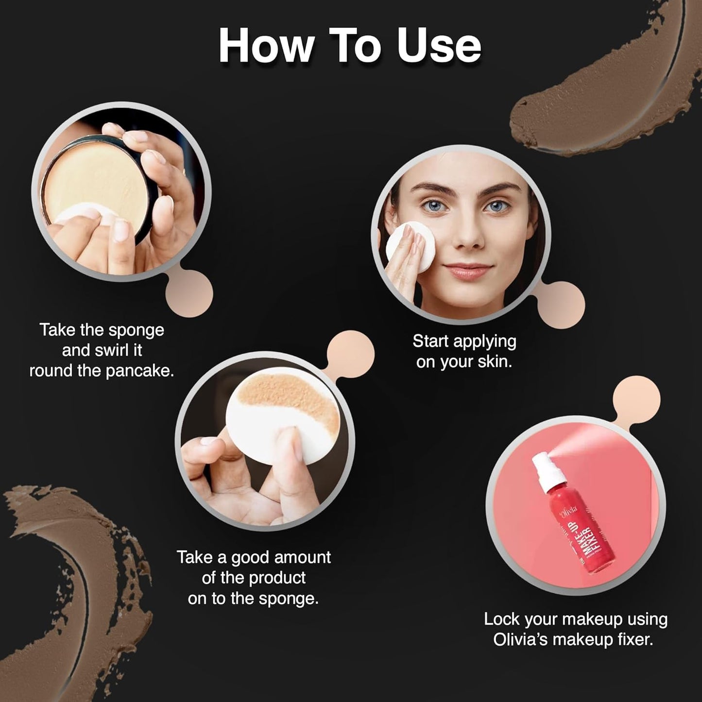 Olivia Waterproof Natural Honey Makeup Cream Concealer Pan Cake, Medium Coverage, For All Skin Types (25G, Shade No.24)