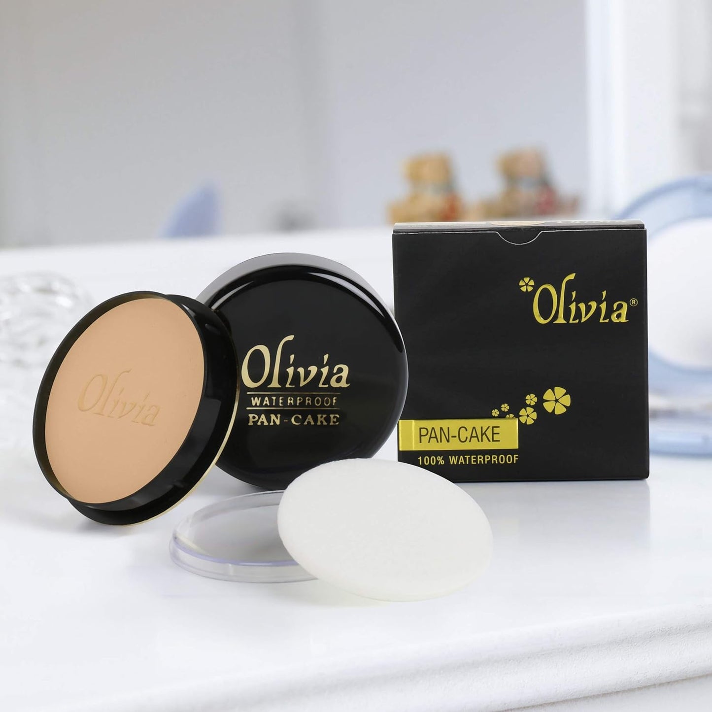 Olivia Waterproof Natural Honey Makeup Cream Concealer Pan Cake, Medium Coverage, For All Skin Types (25G, Shade No.24)