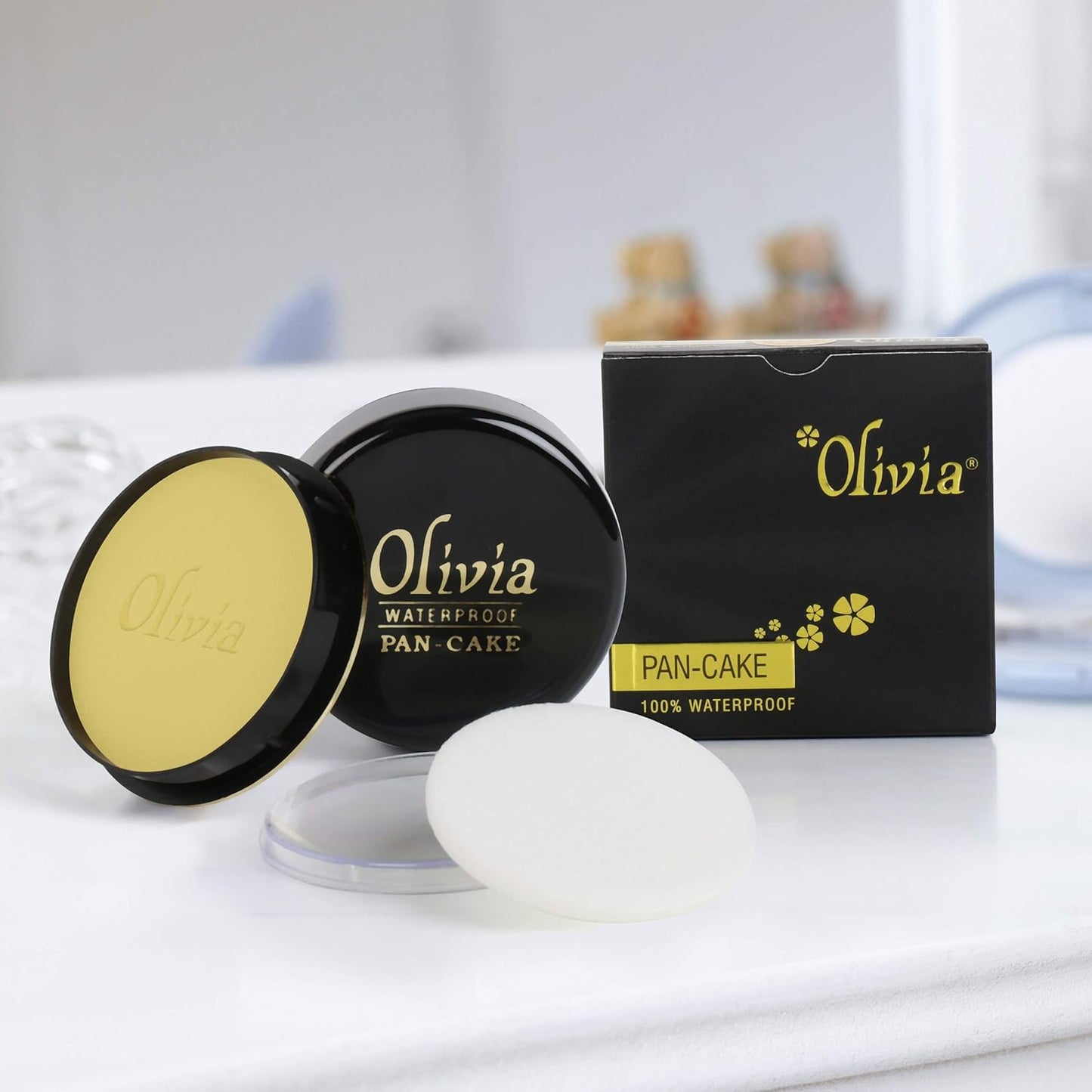 Olivia Waterproof Natural Honey Makeup Cream Concealer Pan Cake, Medium Coverage, For All Skin Types (25G, Shade No.24)