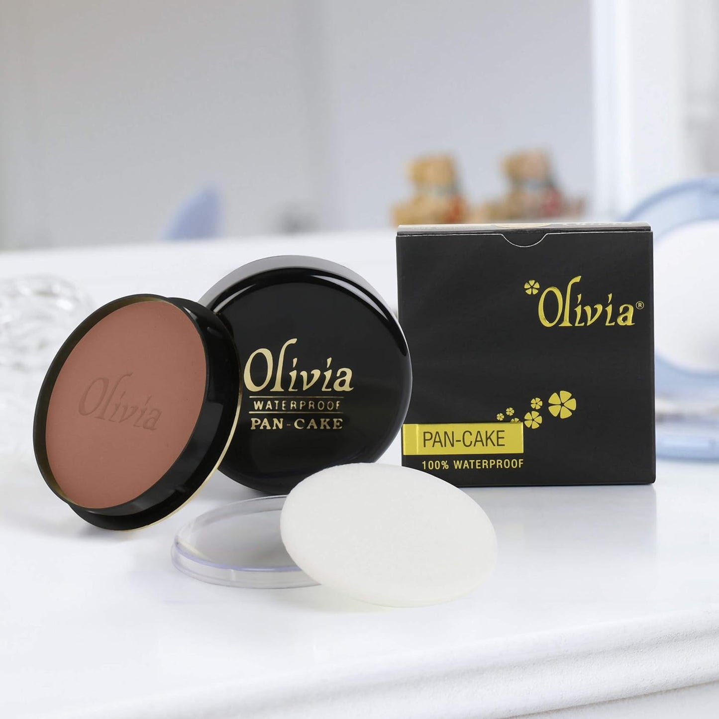 Olivia Waterproof Natural Honey Makeup Cream Concealer Pan Cake, Medium Coverage, For All Skin Types (25G, Shade No.24)