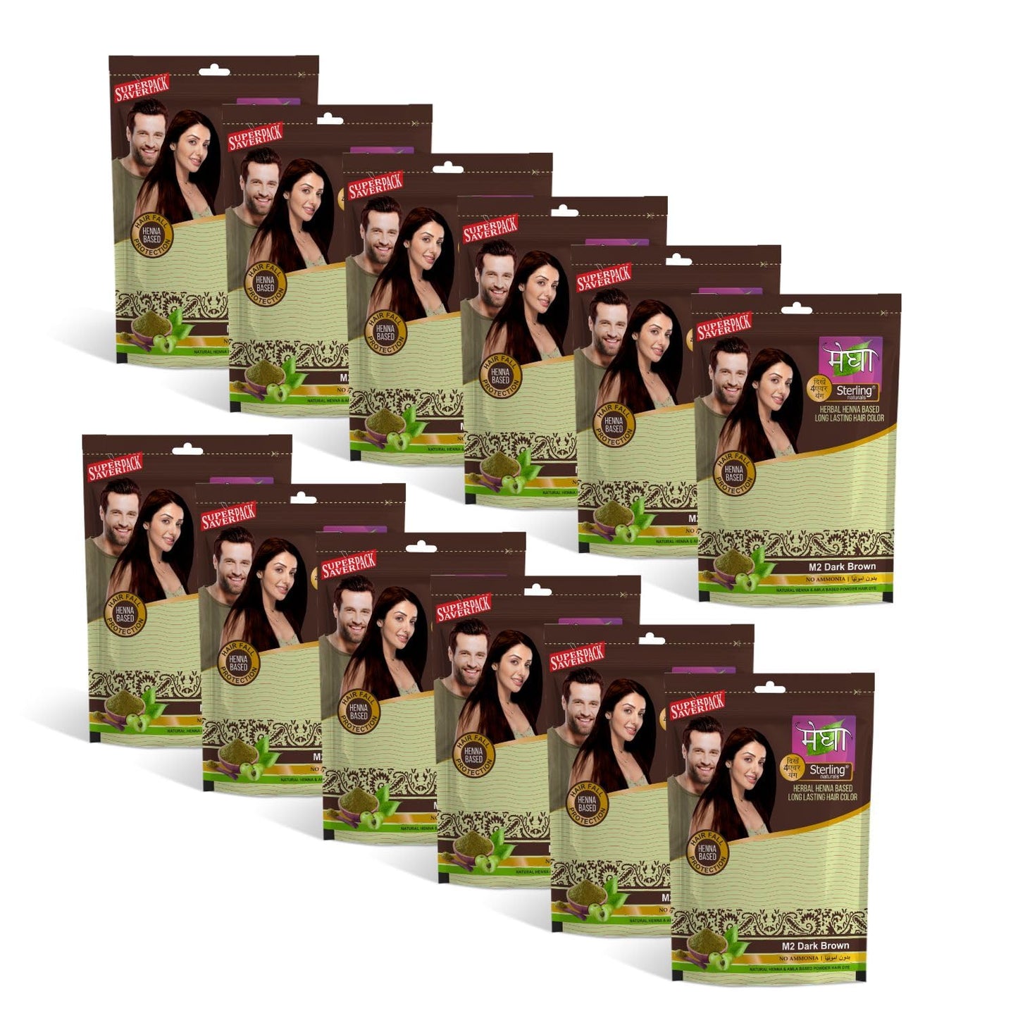 'Sterling Naturals Megha Mehandi Hair Care Powder – Megha Mehandi (Pack Of 4) For Natural Hair Color Solution | For Men & Women 45GM