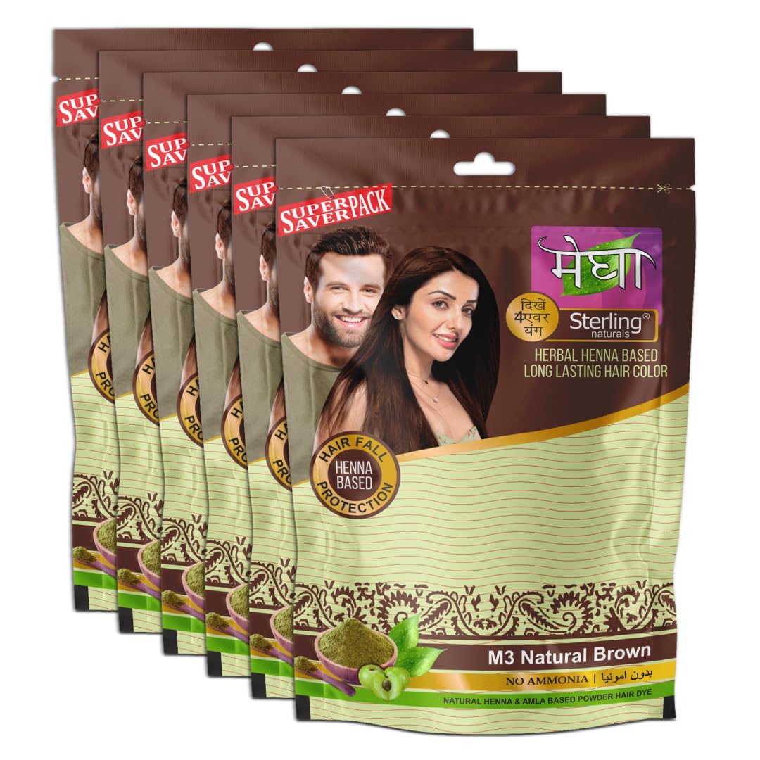 'Sterling Naturals Megha Mehandi Hair Care Powder – Megha Mehandi (Pack Of 4) For Natural Hair Color Solution | For Men & Women 45GM