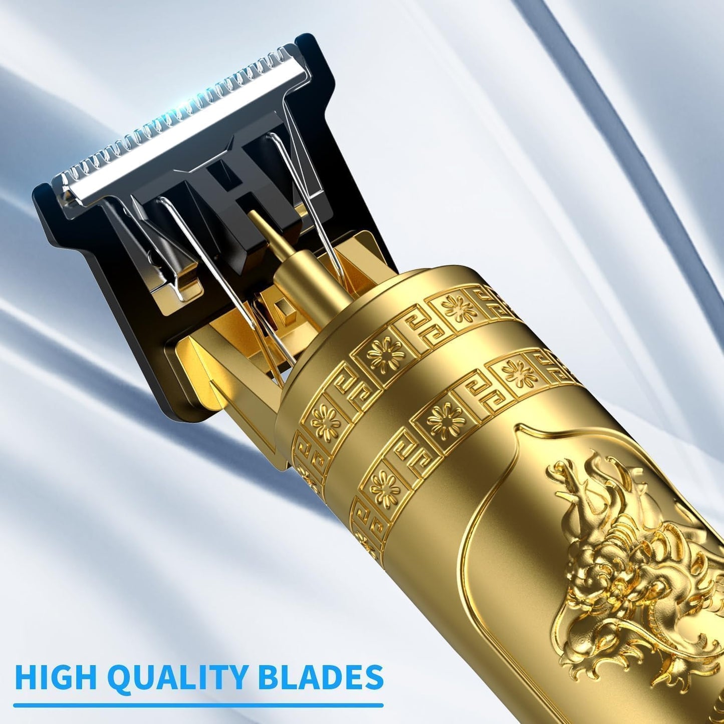 KUBRA Trimmer Men Professional Cordless Hair Clipper Dragon Style(Metal),Rechargeable Trimmer For Beard,Hairs,Moustache & Face,Electric T Blade Zero Gapped Shaving Machine Men's Grooming Kit GOLD 1(metal)