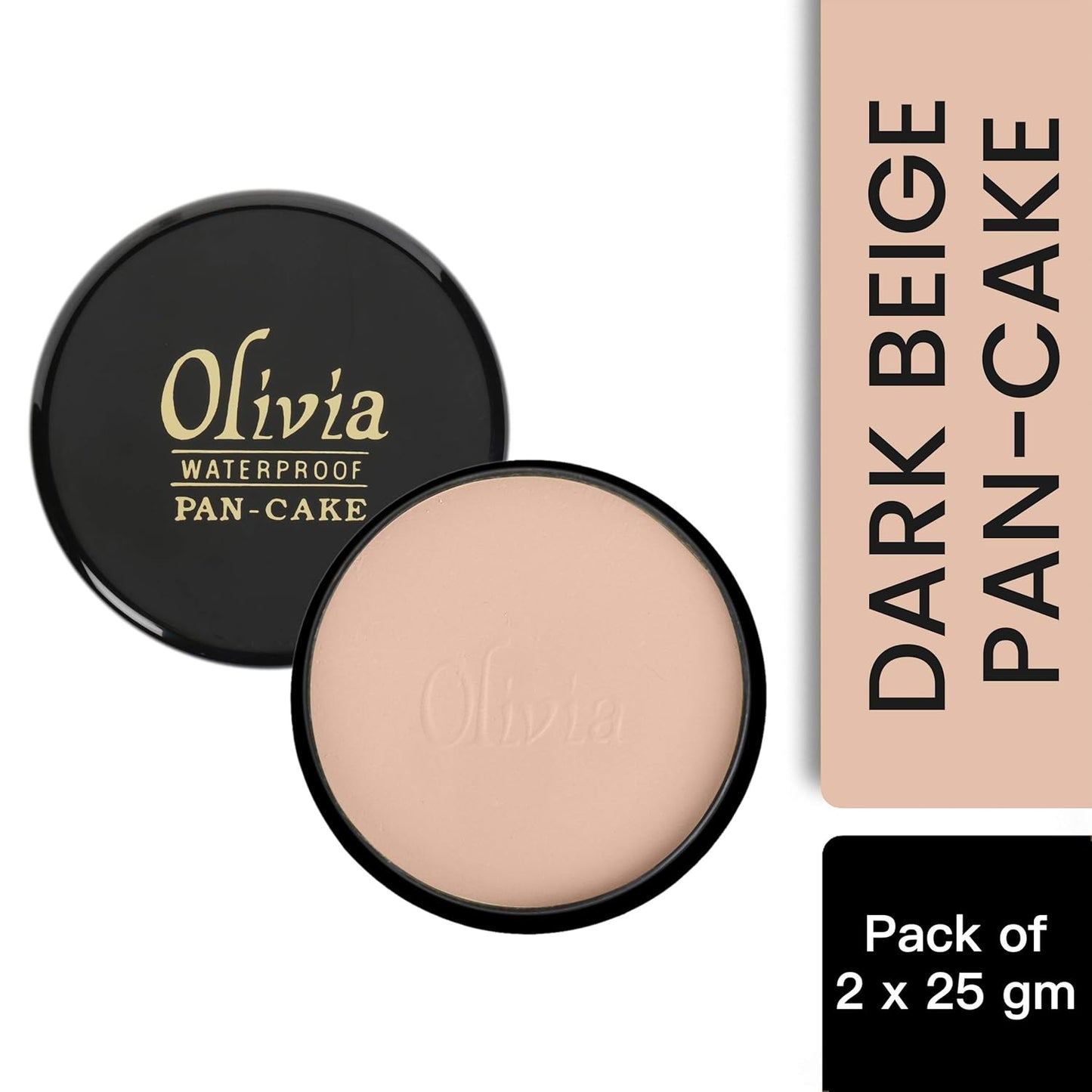 Olivia Waterproof Natural Honey Makeup Cream Concealer Pan Cake, Medium Coverage, For All Skin Types (25G, Shade No.24)