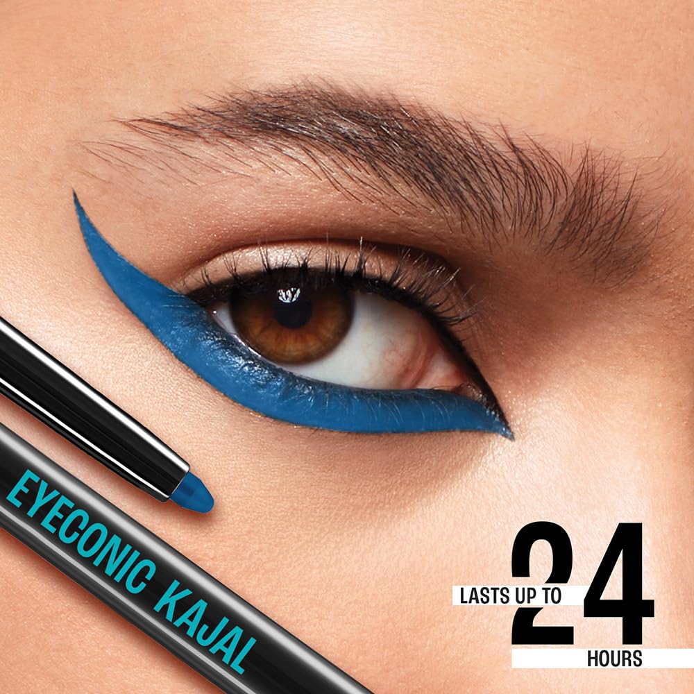 LAKMÉ Eyeconic Black Kajal 0.35 g (Combo Pack of 2) Matte Kohl Liner in a Twist Up Pencil - Waterproof, Smudge Proof & Long Lasting Eye Makeup