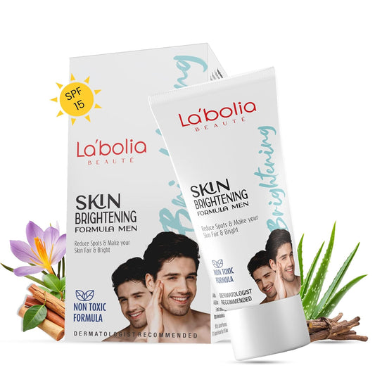 Labolia Beaute Skin Brightening Cream for Men with SPF 15 | Reduce Dark Spots | Whitening Cream | Day Night Cream | Dermatologist Recommended | Moisturizer Cream | Pack of 2, 50gm