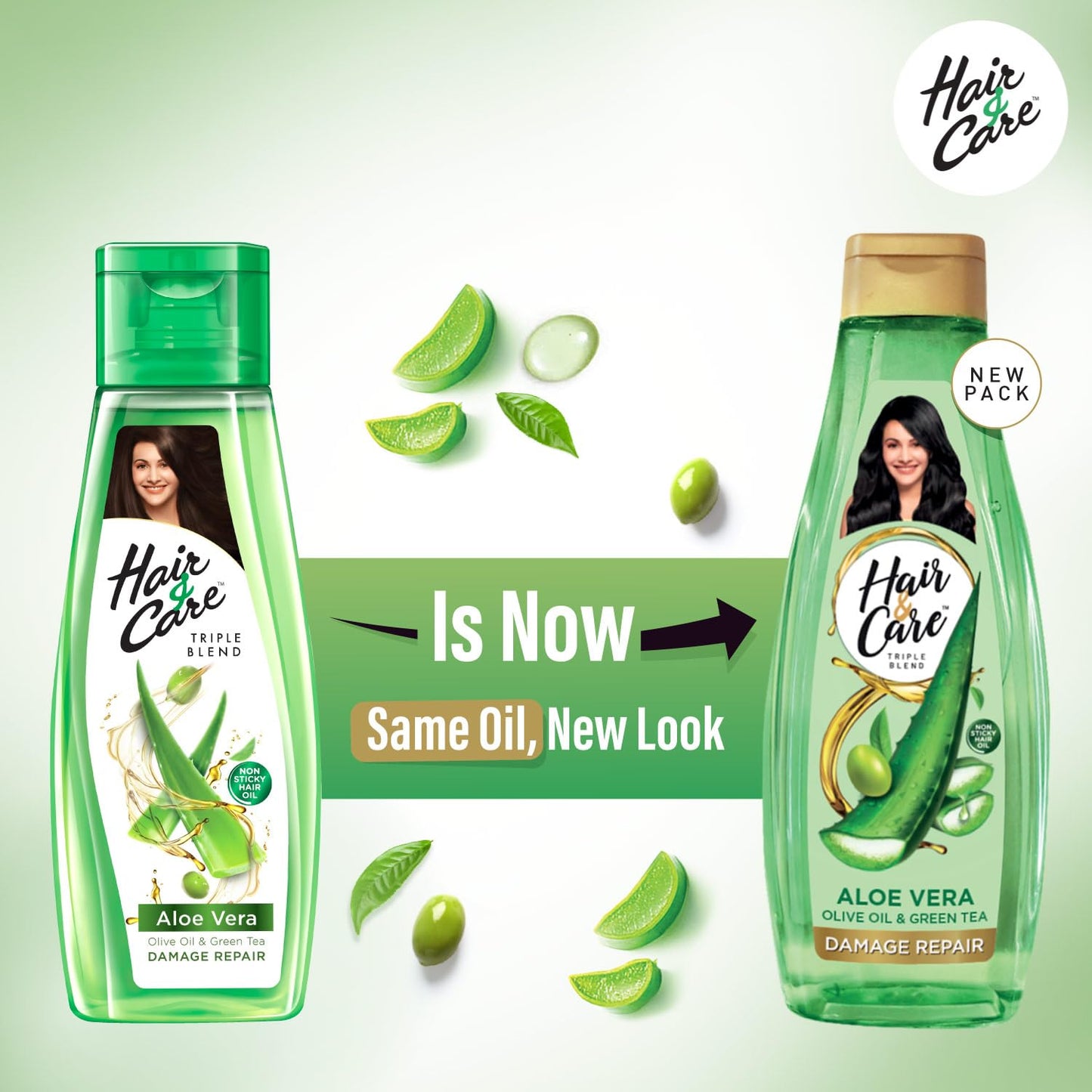 Hair & Care Damage Repair Non-Sticky Hair Oil with Aloe Vera, Olive Oil & Green Tea500 ml