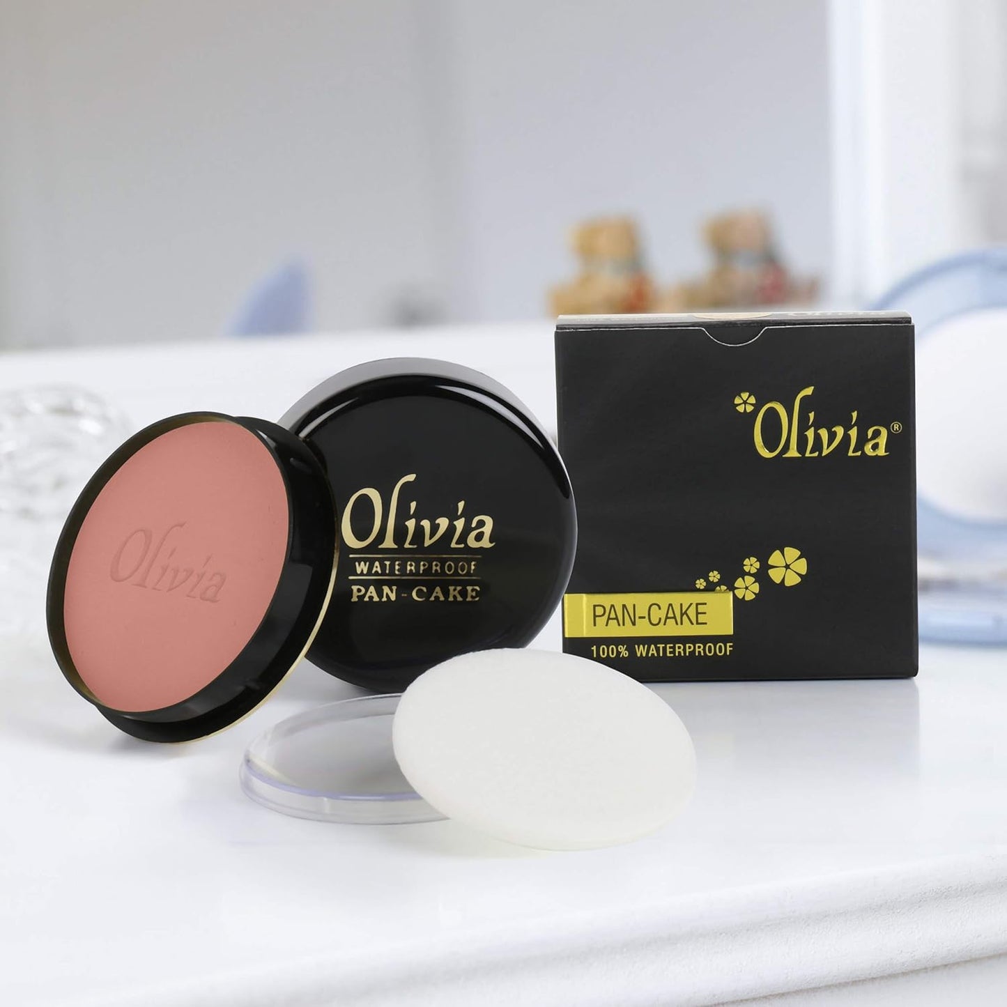 Olivia Waterproof Natural Honey Makeup Cream Concealer Pan Cake, Medium Coverage, For All Skin Types (25G, Shade No.24)