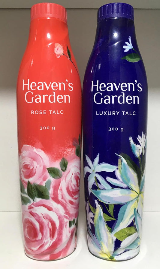 Heaven's Garden Luxury & Rose Talcum Powder for Men and Women, 300 g