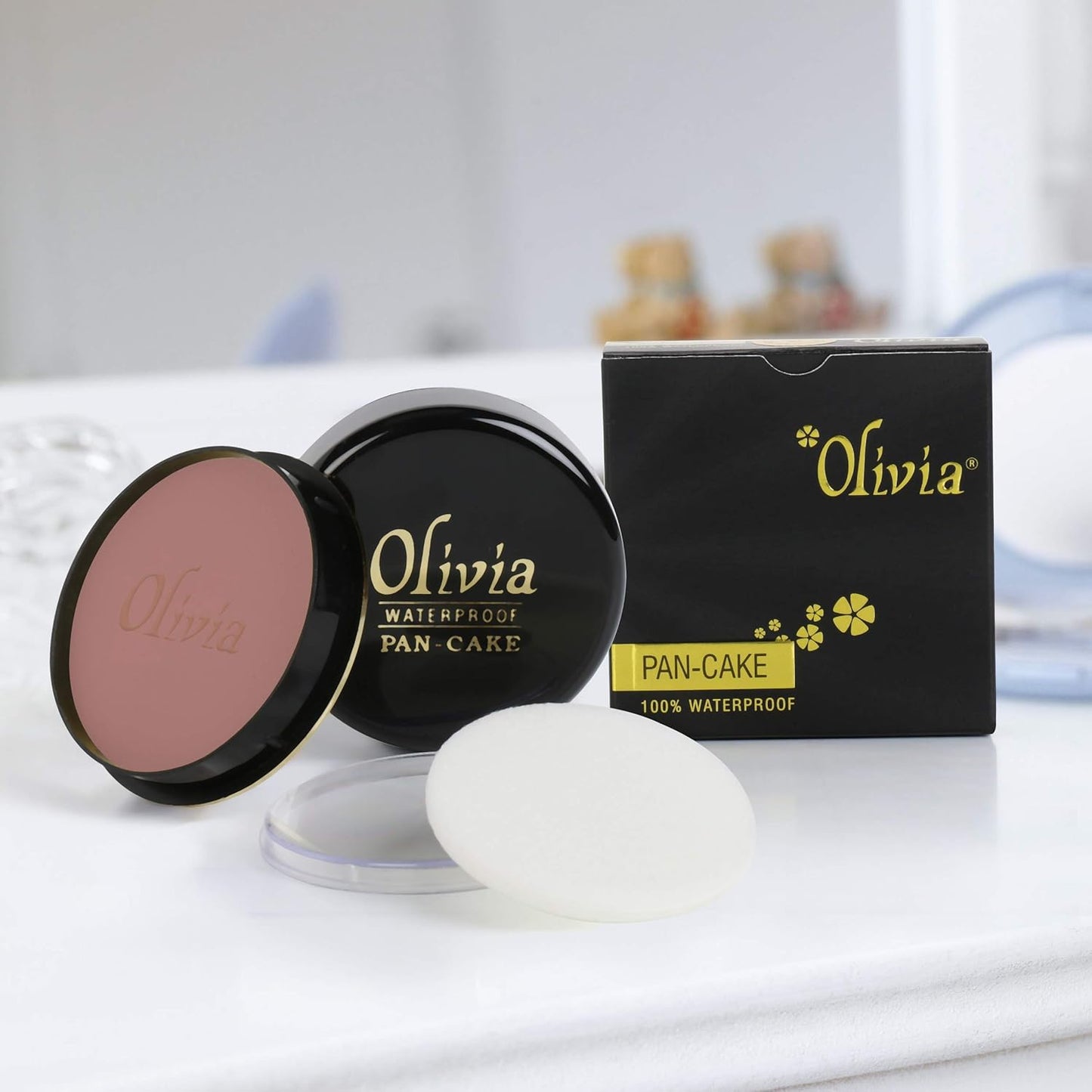 Olivia Waterproof Natural Honey Makeup Cream Concealer Pan Cake, Medium Coverage, For All Skin Types (25G, Shade No.24)