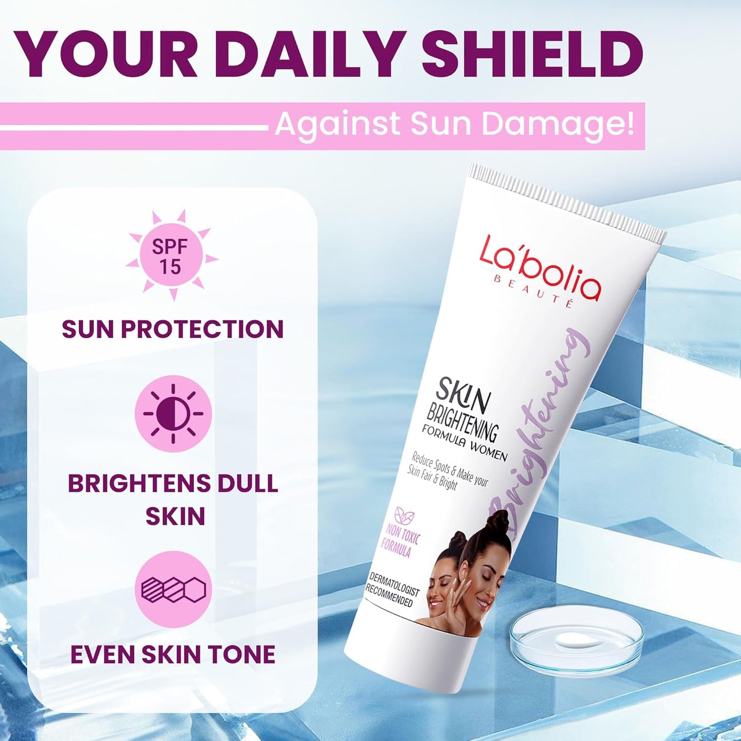 Labolia Beaute Skin Brightening Day Cream for Women with SPF 15 | Glowing SKin | Reduce Dark Spots | Whitening Face Cream | Dermatologist Recommended | All Skin Type | Pack of 1, 50g