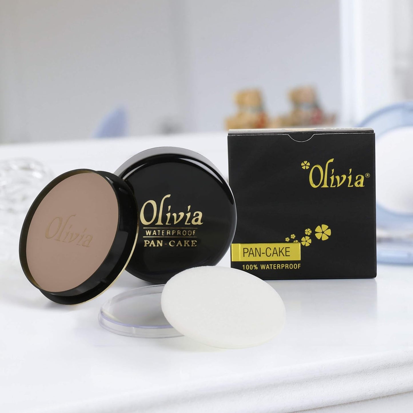 Olivia Waterproof Natural Honey Makeup Cream Concealer Pan Cake, Medium Coverage, For All Skin Types (25G, Shade No.24)