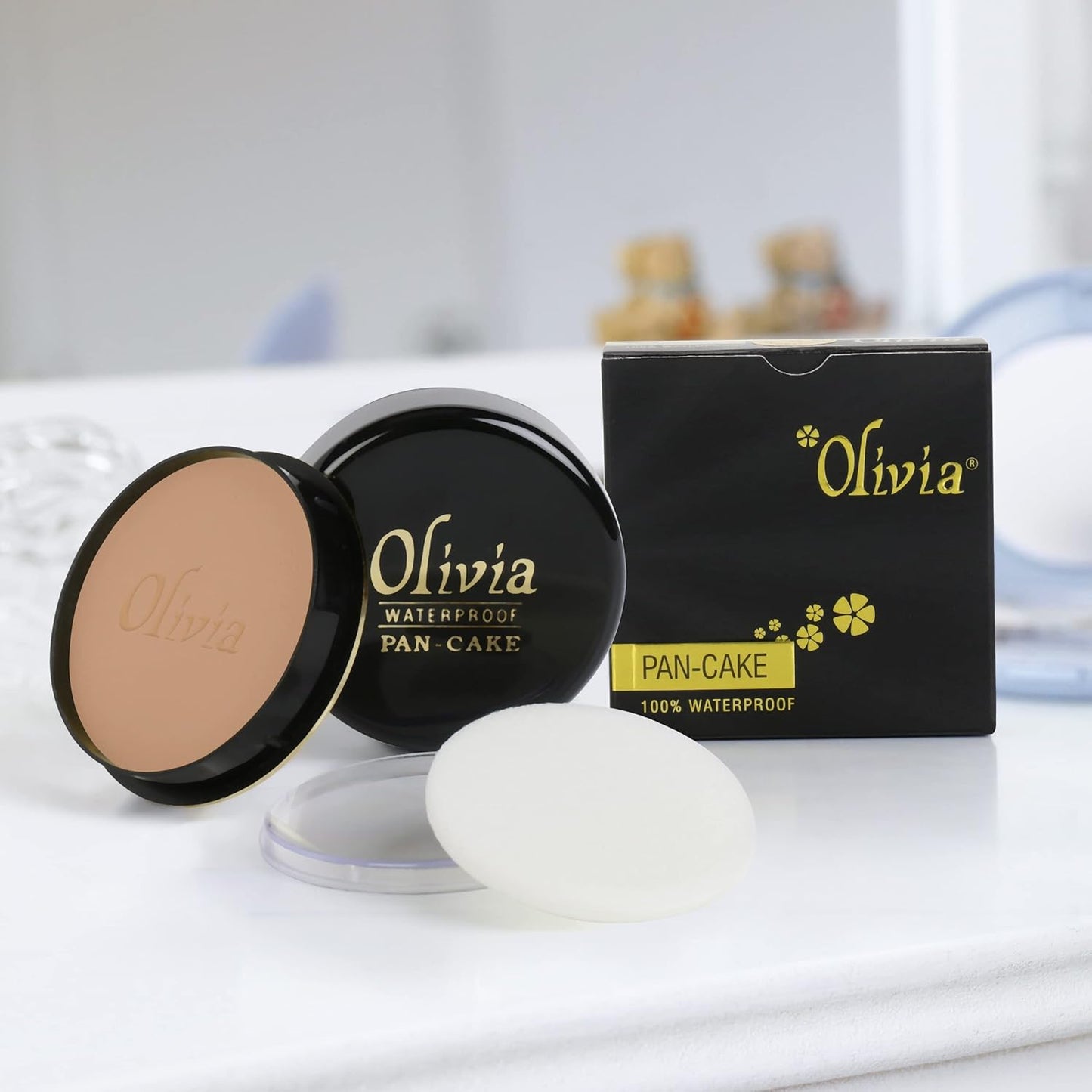 Olivia Waterproof Natural Honey Makeup Cream Concealer Pan Cake, Medium Coverage, For All Skin Types (25G, Shade No.24)