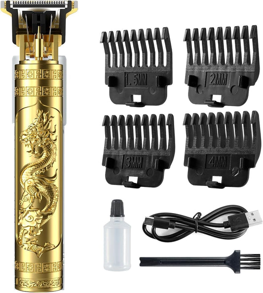 KUBRA Trimmer Men Professional Cordless Hair Clipper Dragon Style(Metal),Rechargeable Trimmer For Beard,Hairs,Moustache & Face,Electric T Blade Zero Gapped Shaving Machine Men's Grooming Kit GOLD 1(metal)