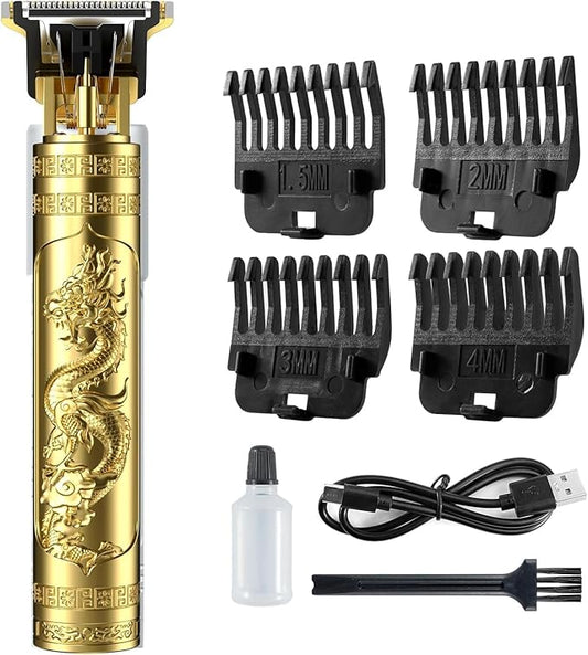 KUBRA Trimmer Men Professional Cordless Hair Clipper Dragon Style(Metal),Rechargeable Trimmer For Beard,Hairs,Moustache & Face,Electric T Blade Zero Gapped Shaving Machine Men's Grooming Kit GOLD 1(metal)