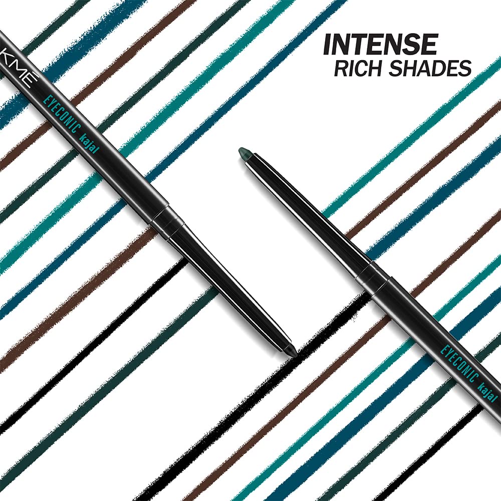LAKMÉ Eyeconic Black Kajal 0.35 g (Combo Pack of 2) Matte Kohl Liner in a Twist Up Pencil - Waterproof, Smudge Proof & Long Lasting Eye Makeup