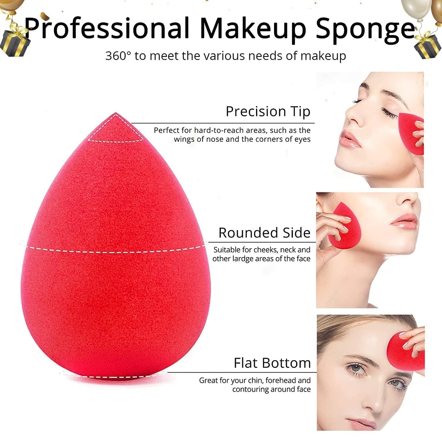BEAUTY HD BlendPro Beauty Blender | Velvety Soft + Multipurpose Makeup Sponge | Reuable Blending Sponge For Loose powder and Foundation | 01 Teardrop
