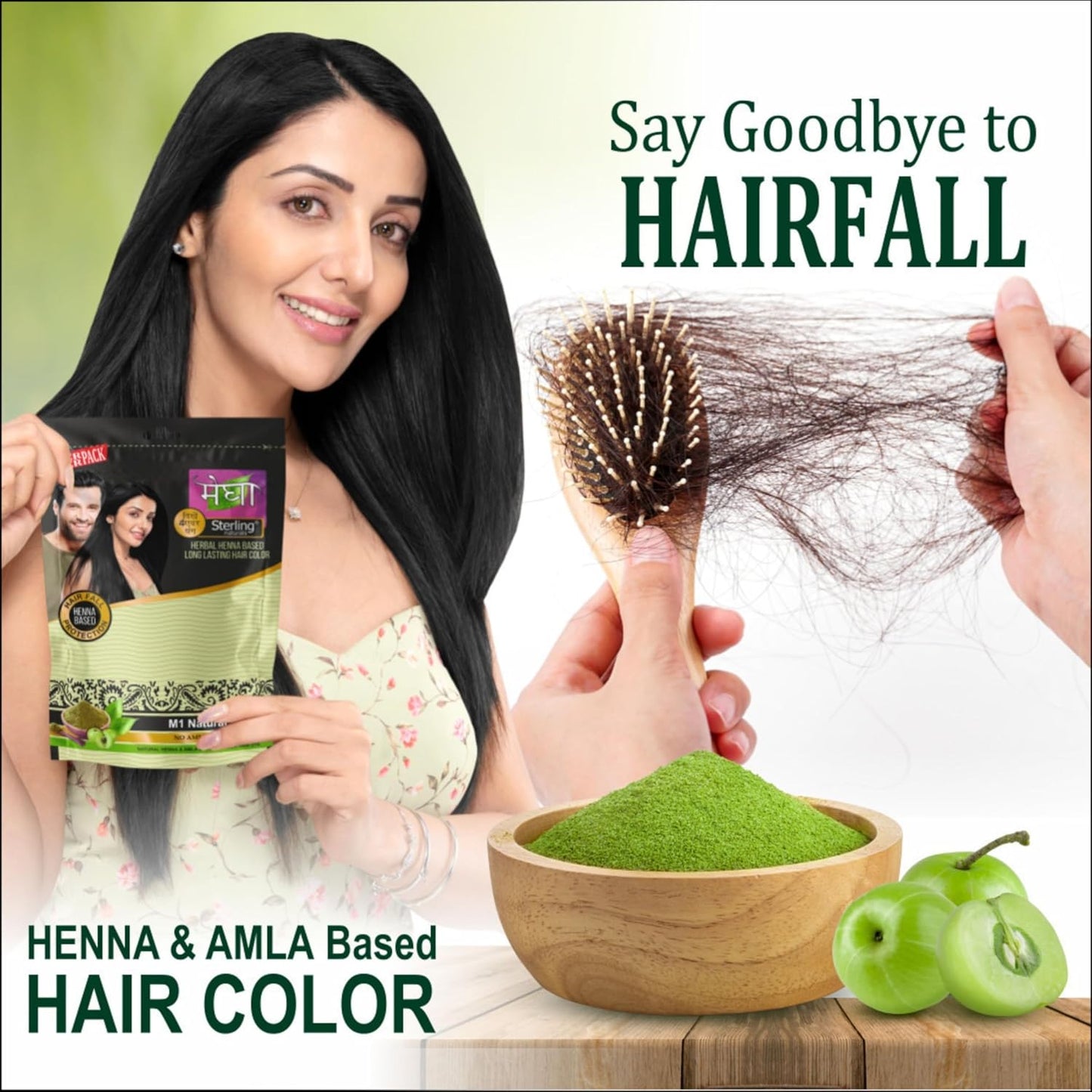 'Sterling Naturals Megha Mehandi Hair Care Powder – Megha Mehandi (Pack Of 4) For Natural Hair Color Solution | For Men & Women 45GM