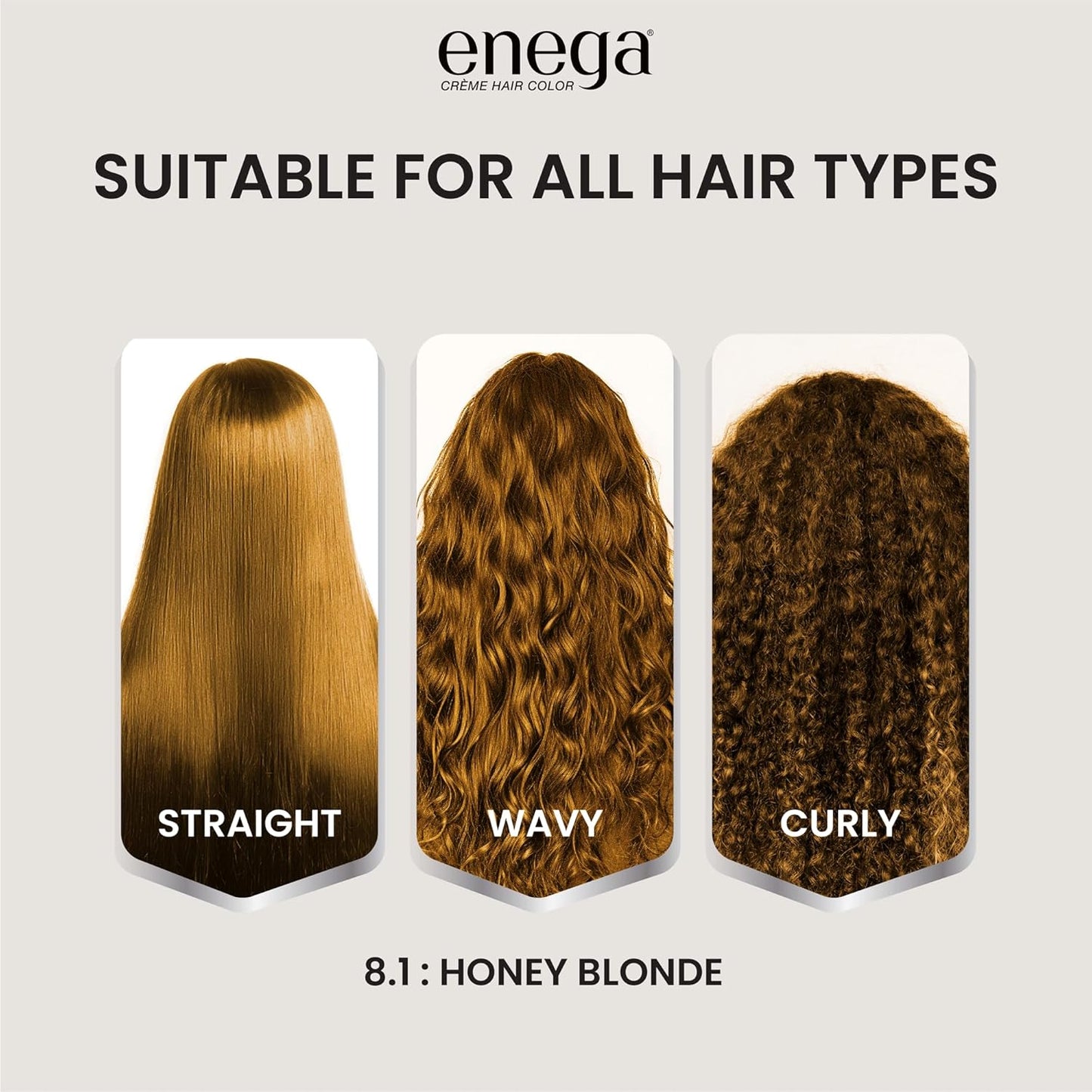 Enega No Ammonia Grey Coverage Long Lasting Creme Hair Color with Argan Oil & Green Tea Extract - Pack of 1(150 ML) (Golden Blonde)