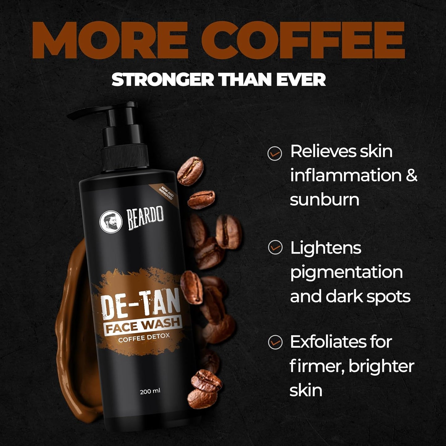 Beardo Detan Combo For Men (Set of 2) | Detan Body Wash & Detan Face Wash with Powerful Coffee Extract for Tan Removal | Hydrates & Exfoliates Men's Skin for Oil Control