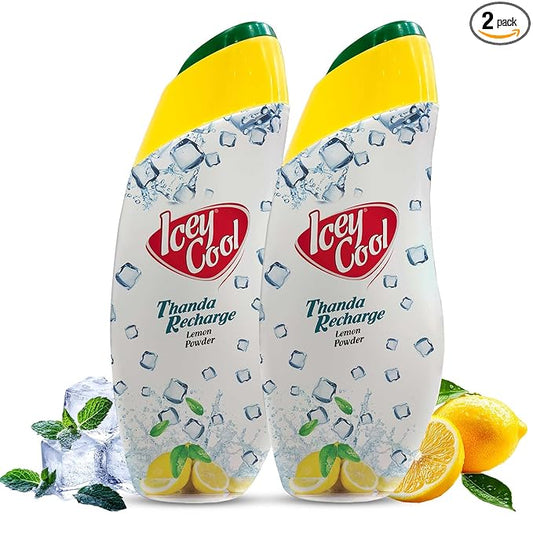 LABOLIA Icey Cool Lemon Herbal Prickly Heat And Ice Cool Body Talcum Powder | Advanced Sweat Absorption, Odor Prevention, And Cooling Relief Plus Lemon For Skin Benefits (300G, 2)