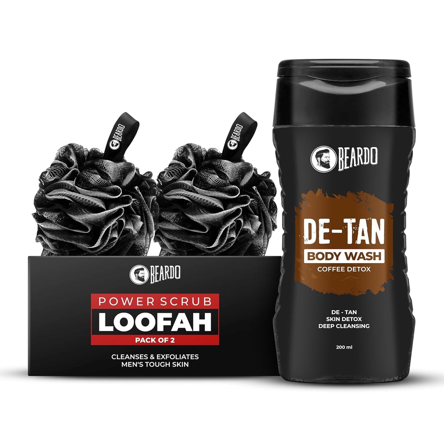 Beardo De-Tan Body Wash for Men, 200ml | Tan Removal and Caffeine Body Wash | Detan With Coffee & Aloe Extracts | For Body & Face | Refreshing Fragrance