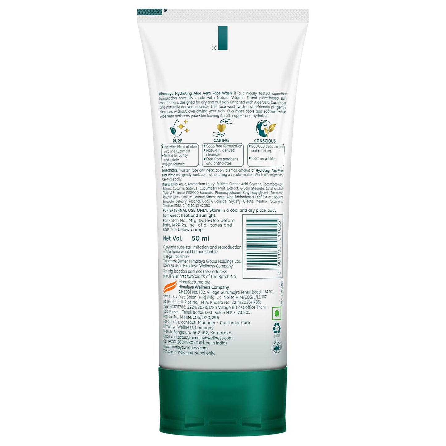 Himalaya Moisturizing Aloe Vera Face Wash, 200ml