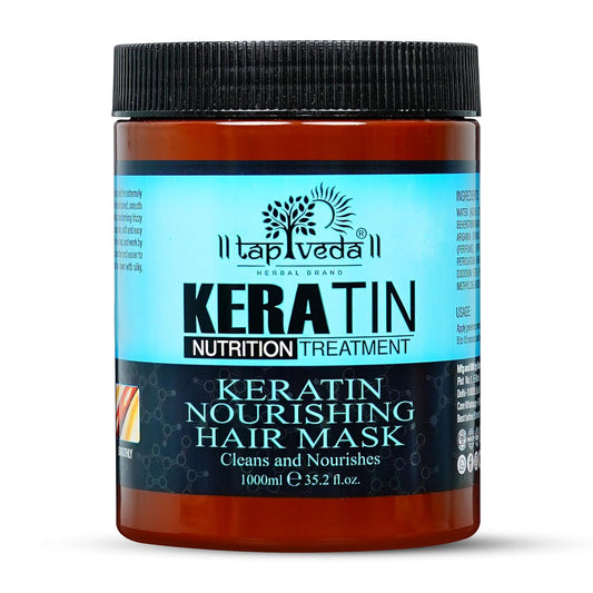 tapveda Keratin Treatment Fresh Hair Spa Mask For All Types Of Hair | Deep Nourish, Dry And Frizzy Hair | Color Damage Hair Repair & Growth With Keratin | Professional Care 1000 Millilitre