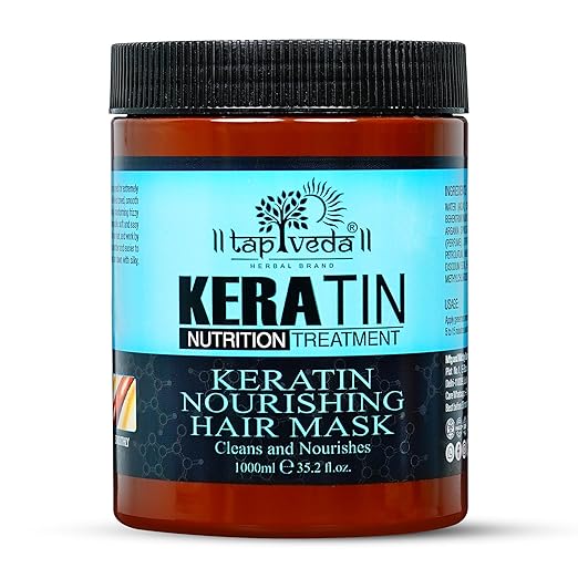 tapveda Keratin Treatment Fresh Hair Spa Mask For All Types Of Hair | Deep Nourish, Dry And Frizzy Hair | Color Damage Hair Repair & Growth With Keratin | Professional Care 1000 Millilitre