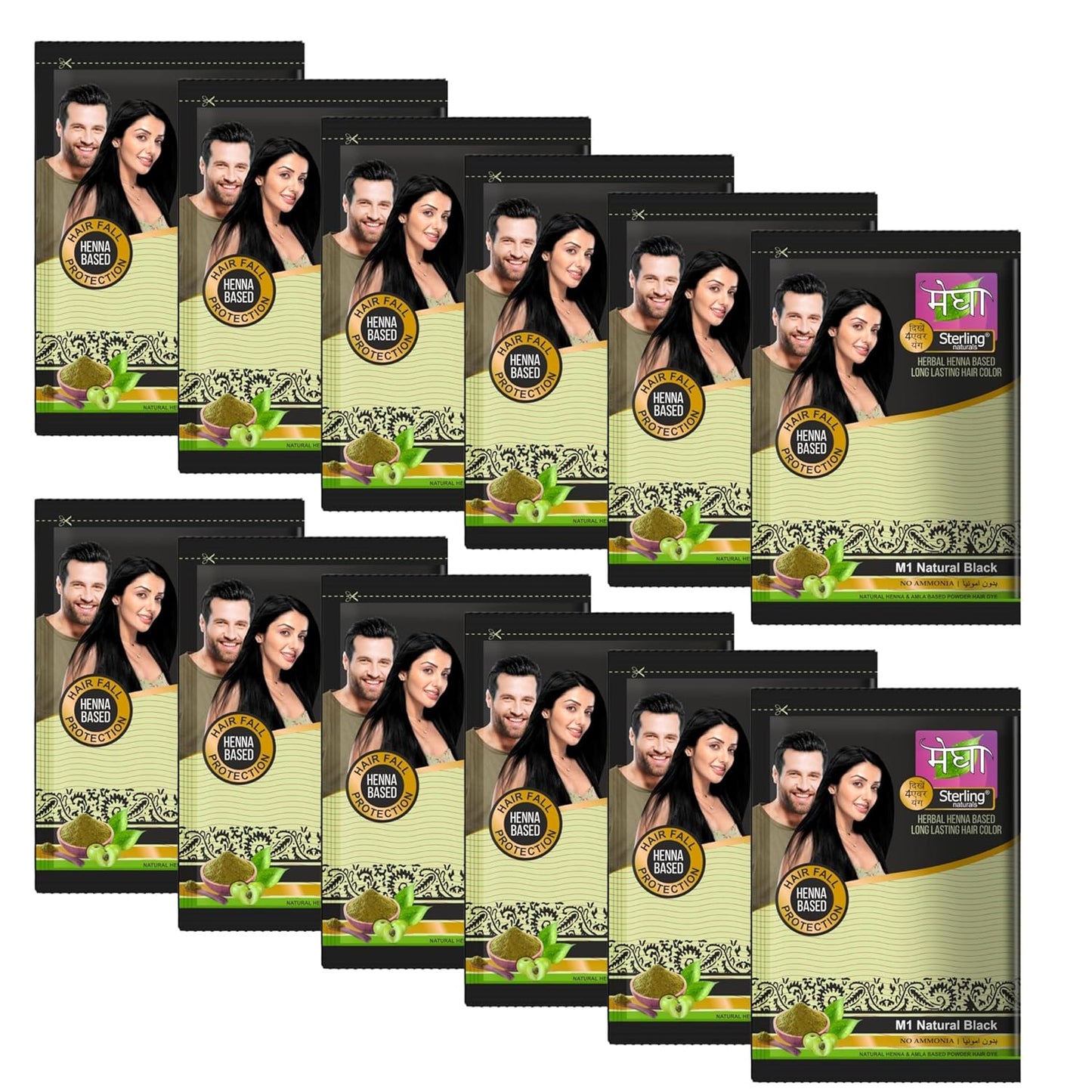 'Sterling Naturals Megha Mehandi Hair Care Powder – Megha Mehandi (Pack Of 4) For Natural Hair Color Solution | For Men & Women 45GM