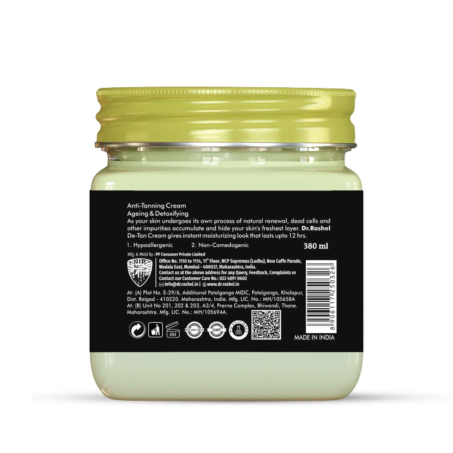 Detan Cream for Face & Body Tan Removal Cream - 380 Ml