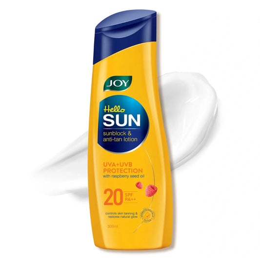 Joy Hello Sun Body Sunscreen Lotion SPF 20 PA++  For Tan Control & Body Moisturization (300ml)