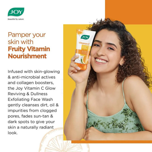 Joy Skin Brightening Vitamin C Face Wash For Oily Skin - Fades Dark Spots & Repairs Skin Barrier (50ml)