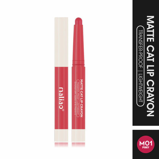 Maliao Matte Cat Lip Crayon - Transfer-Proof & Lightweight Long-Lasting Color