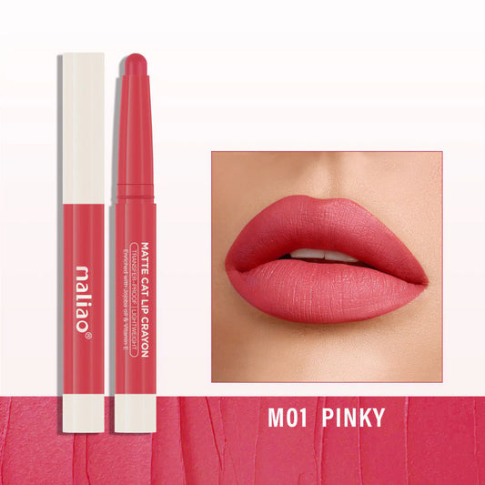 Maliao Matte Cat Lip Crayon - Transfer-Proof & Lightweight Long-Lasting Color