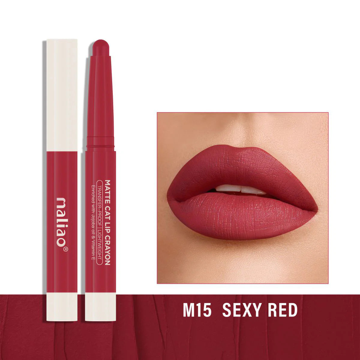 Maliao Matte Cat Lip Crayon - Transfer-Proof & Lightweight Long-Lasting Color