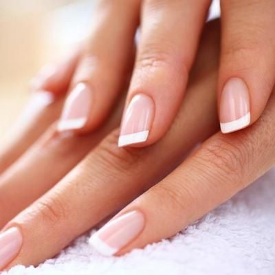 Square French Tip Nails 24pcs